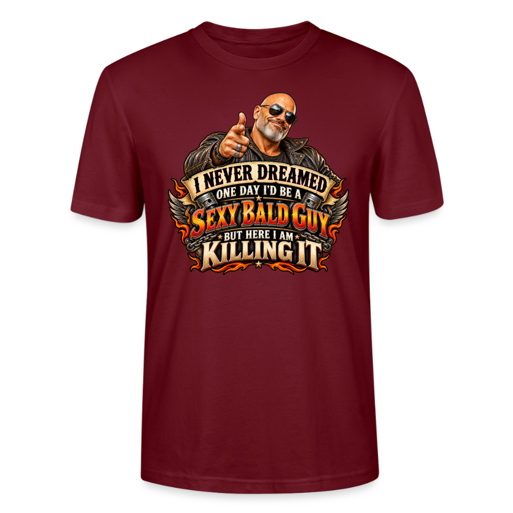 CityShirts - T-shirt - Sexy Bald Guy – Killing It - CS008 - burgunder-rød