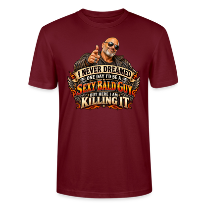 CityShirts - T-shirt - Sexy Bald Guy – Killing It - CS008 - burgunder-rød