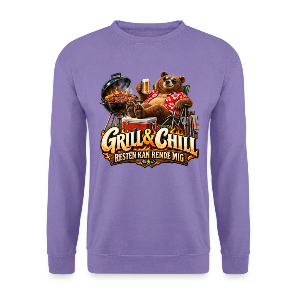 CityShirts - Sweatshirt - Grill & Chill – Resten kan rende mig - CS049 - lavendel