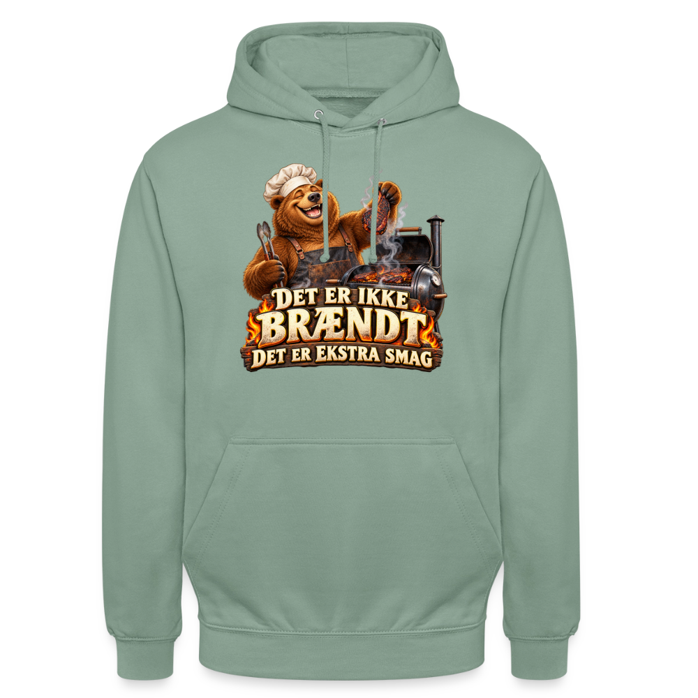 CityShirts - Hoodie - Det er ikke brændt – Det er ekstra smag - CS046 - grågrøn