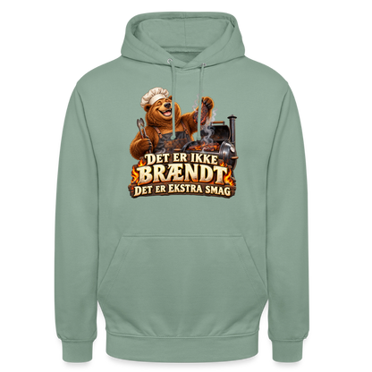 CityShirts - Hoodie - Det er ikke brændt – Det er ekstra smag - CS046 - grågrøn
