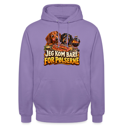 CityShirts - Hoodie - Jeg kom bare for pølserne - CS048 - lavendel