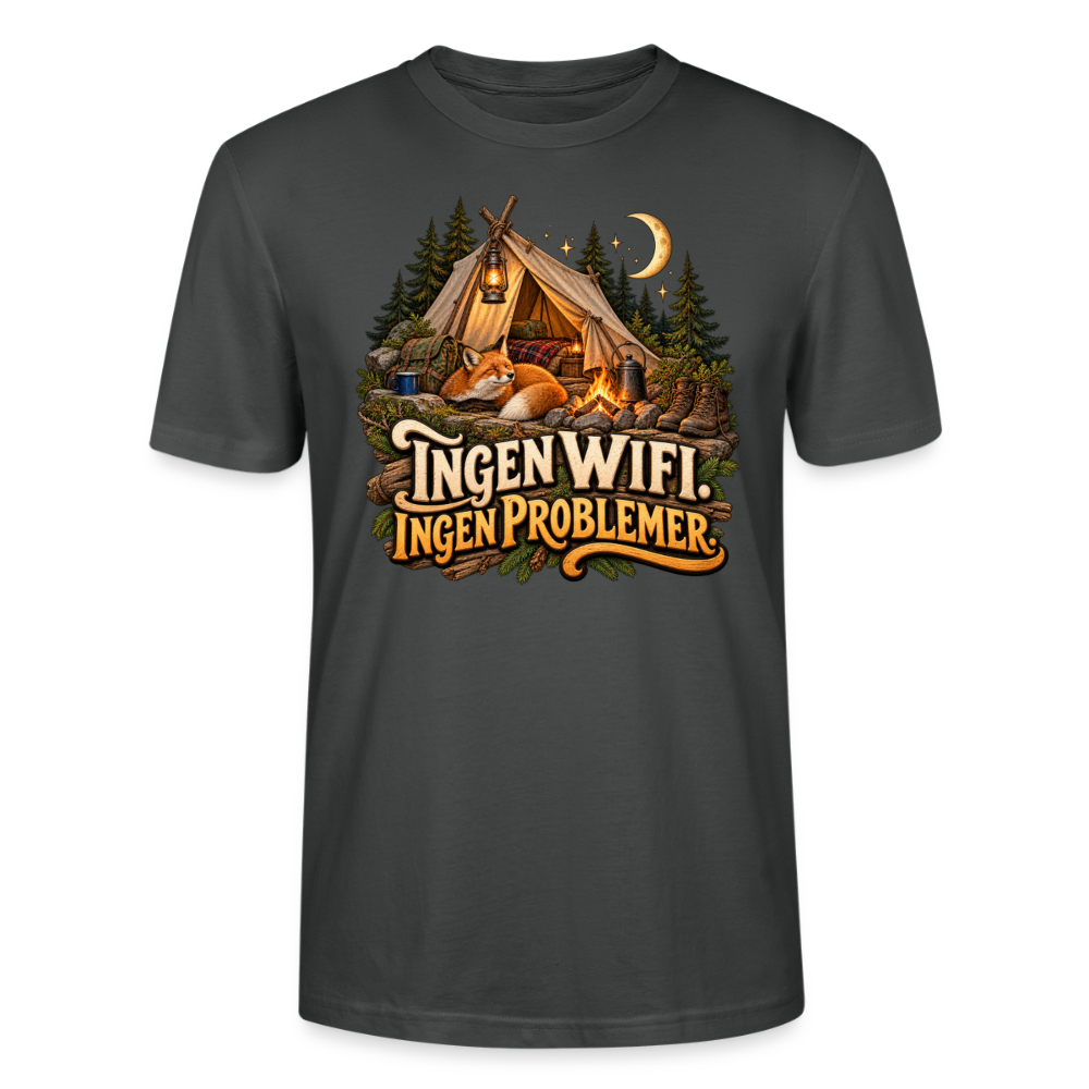 CityShirts - T-shirt - Ingen WiFi. Ingen problemer. - CS036 - charcoal