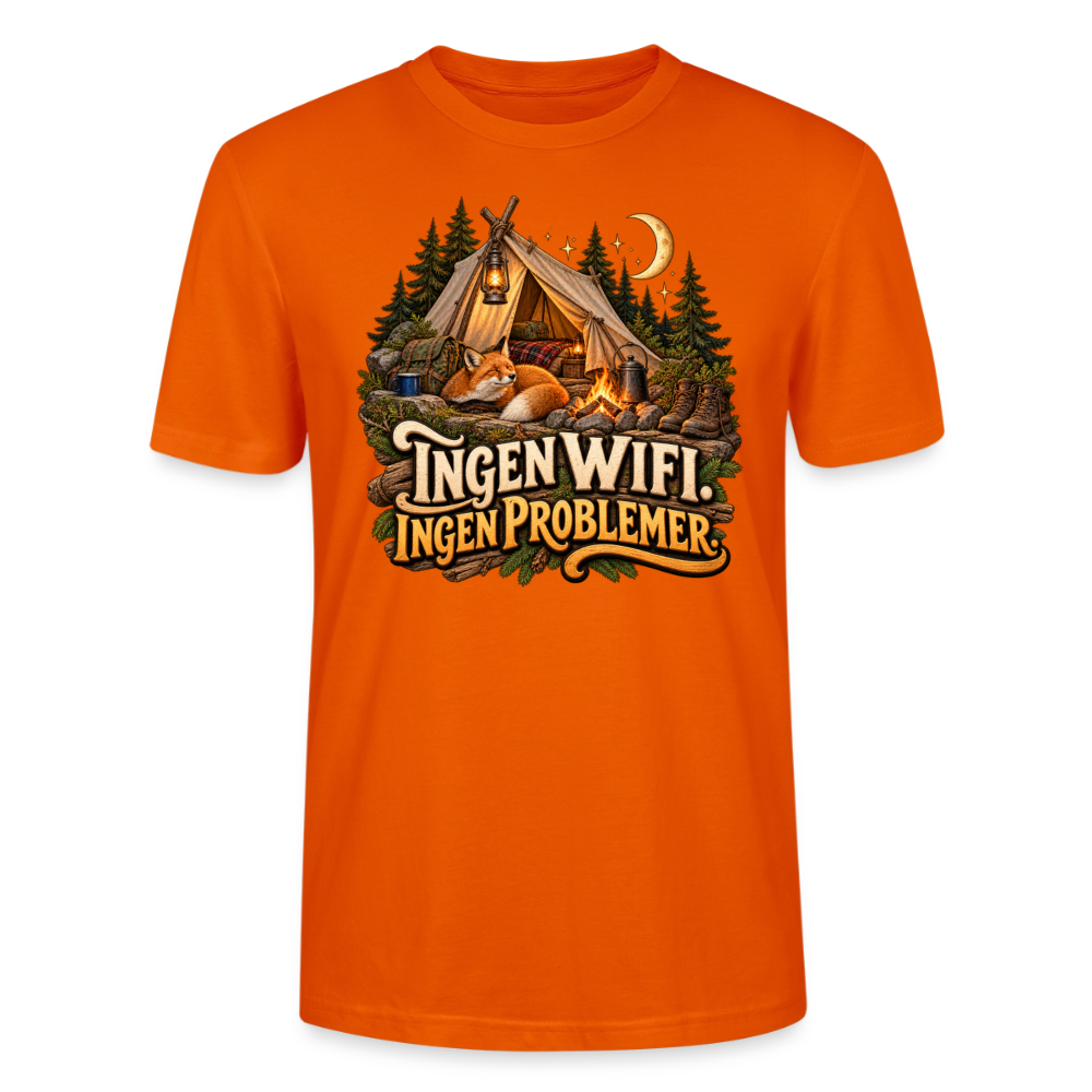 CityShirts - T-shirt - Ingen WiFi. Ingen problemer. - CS036 - mørk orange