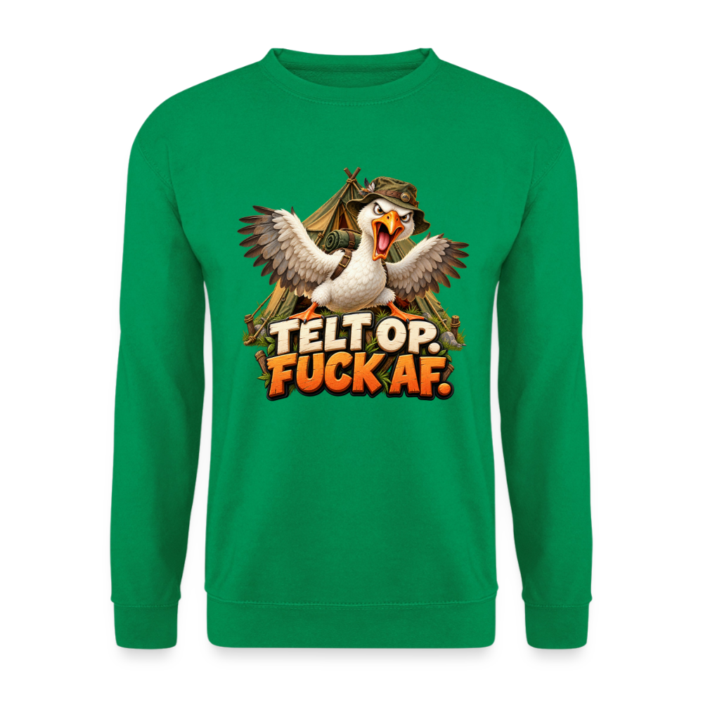 CityShirts - Sweatshirt - Telt op. Fuck af. - CS037 - kelly grøn