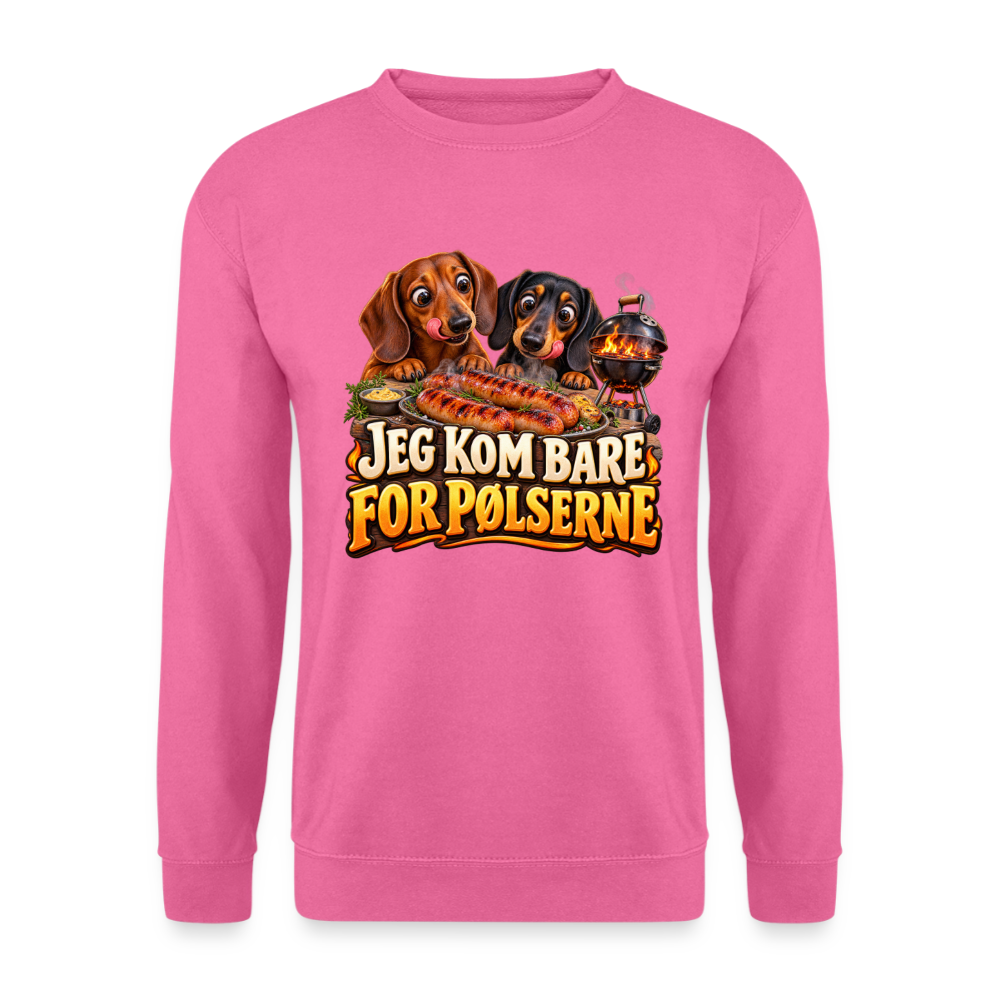 CityShirts - Sweatshirt - Jeg kom bare for pølserne - CS048 - pink