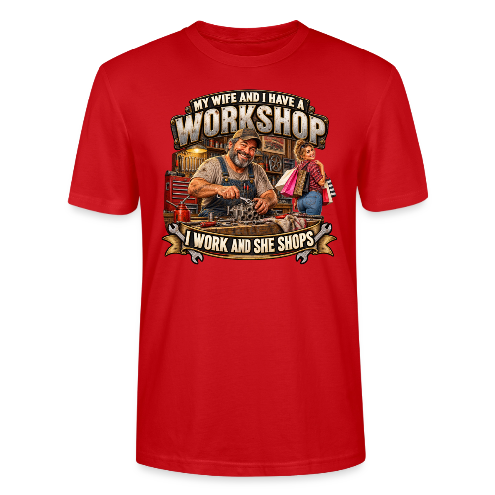 CityShirts - T-shirt - Workshop – I work and she shops - CS021 - rød