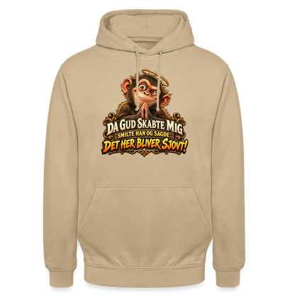 CityShirts - Hoodie - Da Gud skabte mig – Det her bliver sjovt! - CS004 - beige