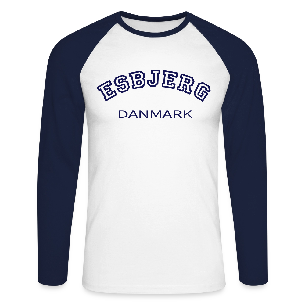CityShirt - Baseball T-Shirt - Esbjerg - hvid/marineblå