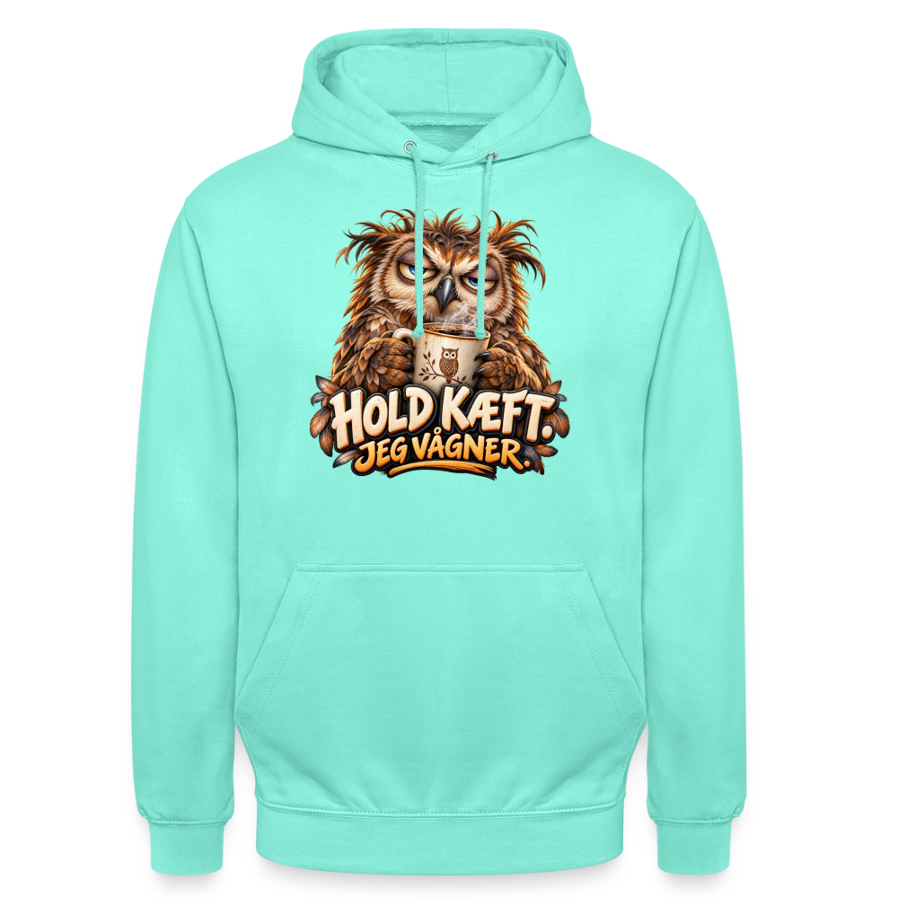 CityShirts - Hoodie - Hold kæft. Jeg vågner. – morgenugle - CS027 - mint