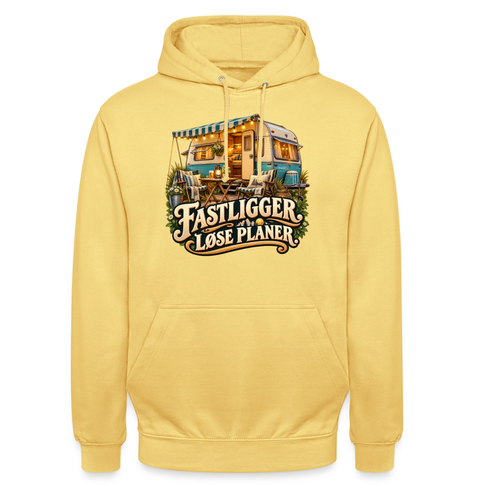 CityShirts - Hoodie - Fastligger. Løse planer. - CS031 - citrongul