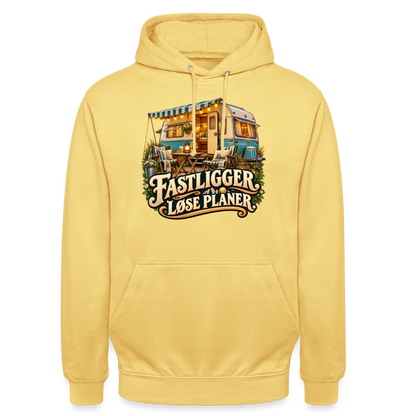 CityShirts - Hoodie - Fastligger. Løse planer. - CS031 - citrongul
