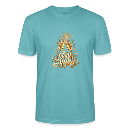 CityShirts - T-shirt - Godt Nytår – champagne og fyrværkeri - CS066 - pastelturkis