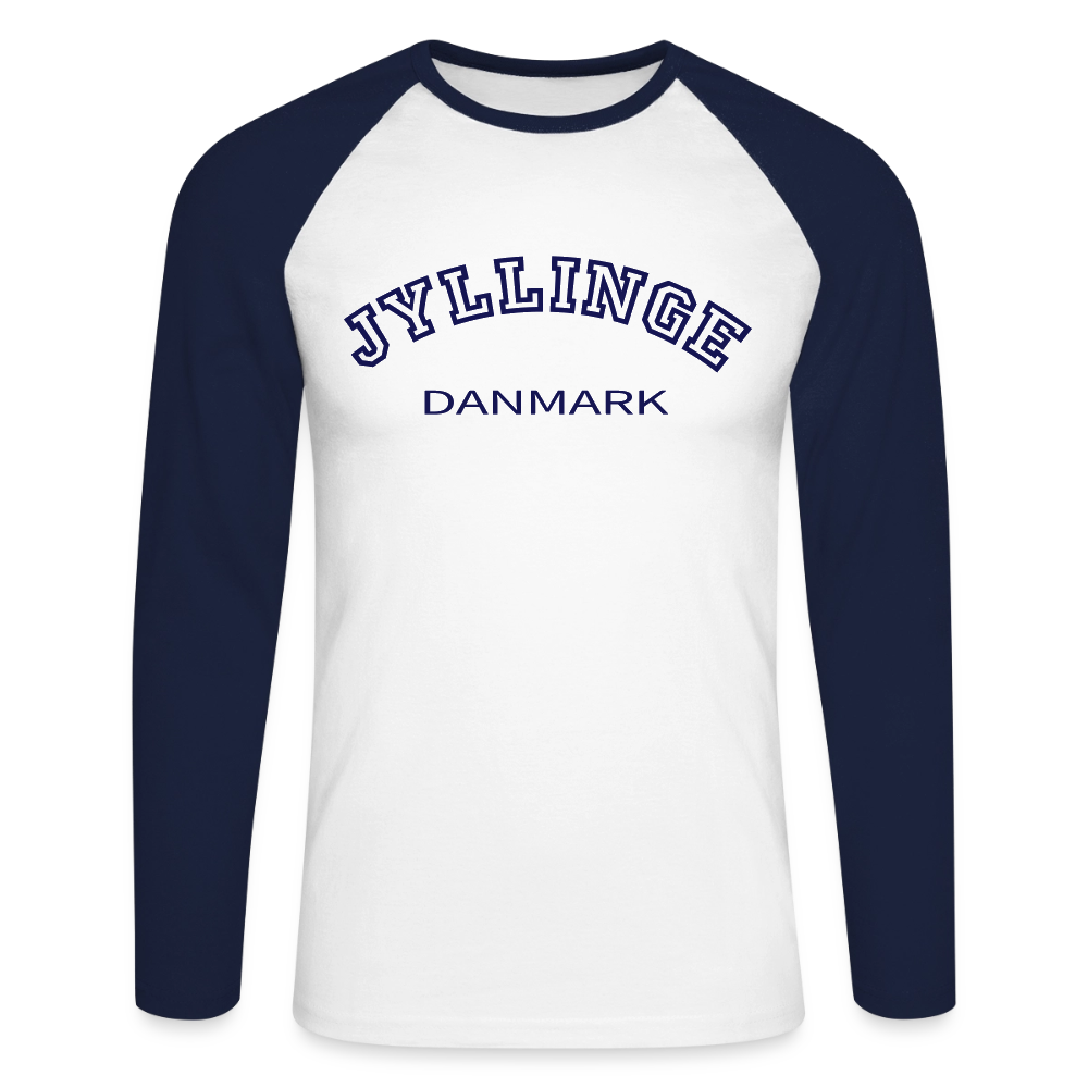 CityShirt - Baseball T-Shirt - Jyllinge - hvid/marineblå