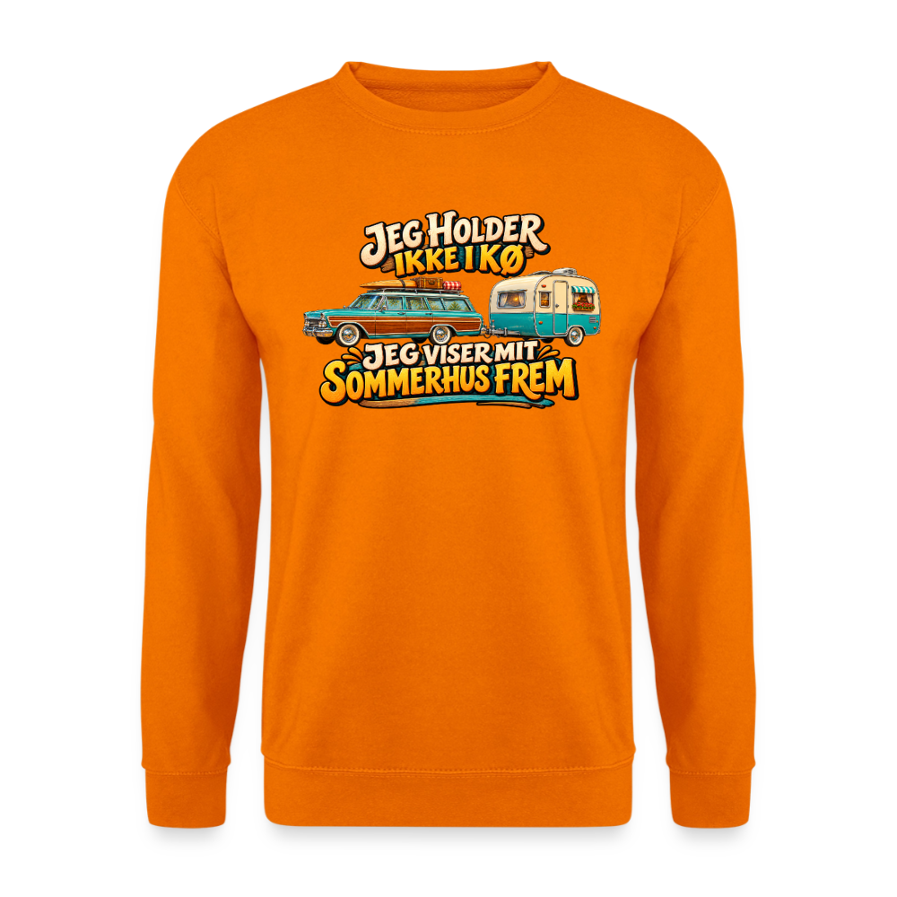 CityShirts - Sweatshirt - Jeg holder ikke i kø – Jeg viser mit sommerhus frem - CS034 - orange