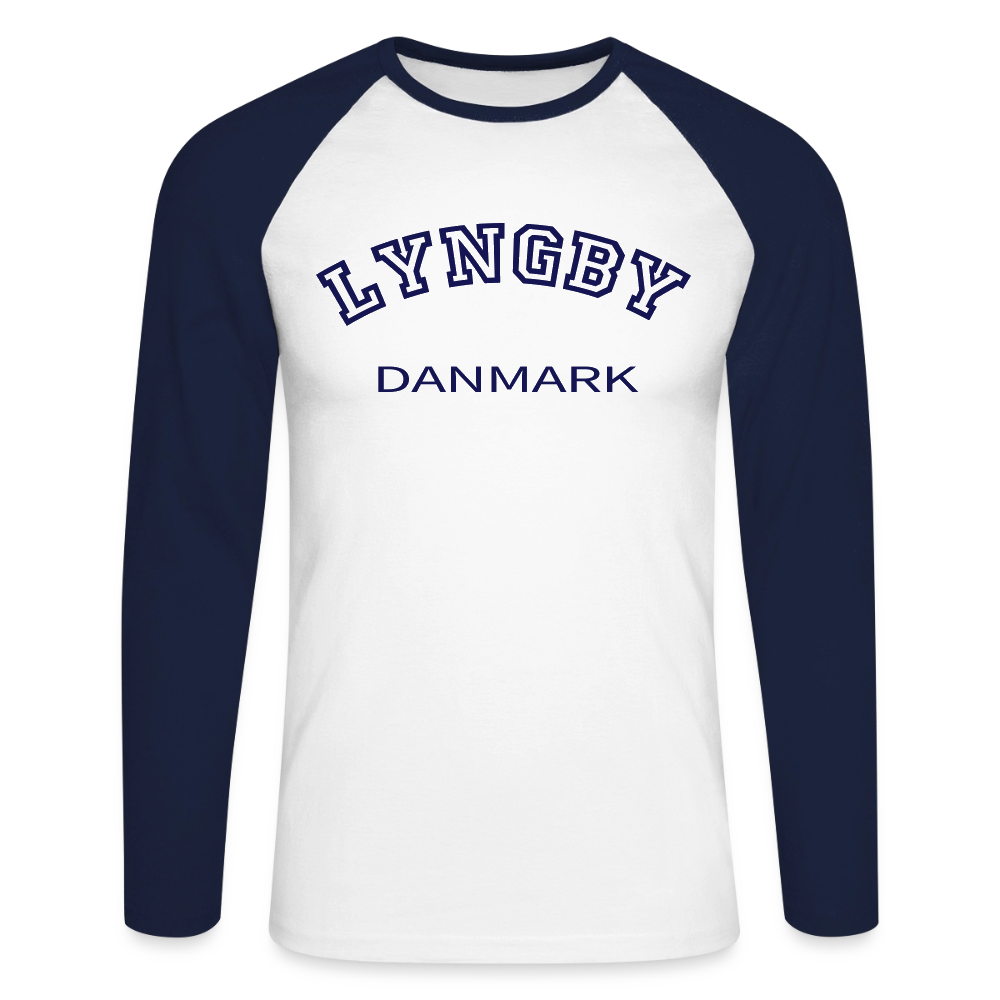 CityShirt - Baseball T-Shirt - Lyngby - hvid/marineblå