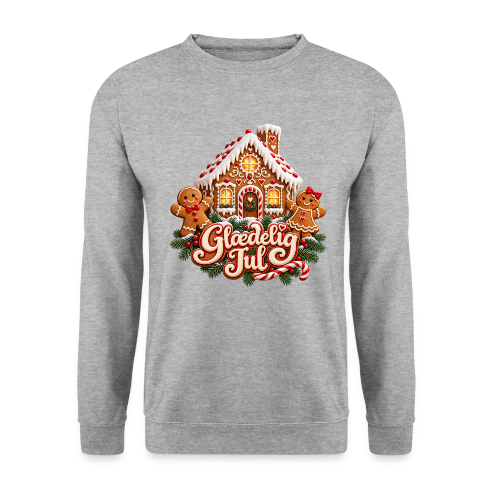 CityShirts - Sweatshirt - Glædelig Jul – peberkagehygge - CS067 - hvidgrå meleret