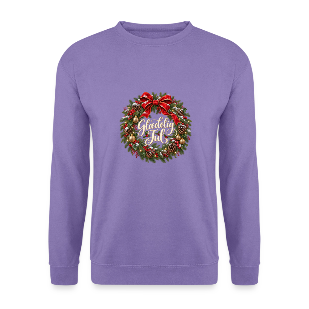 CityShirts - Sweatshirt - Glædelig Jul – julekrans - CS059 - lavendel