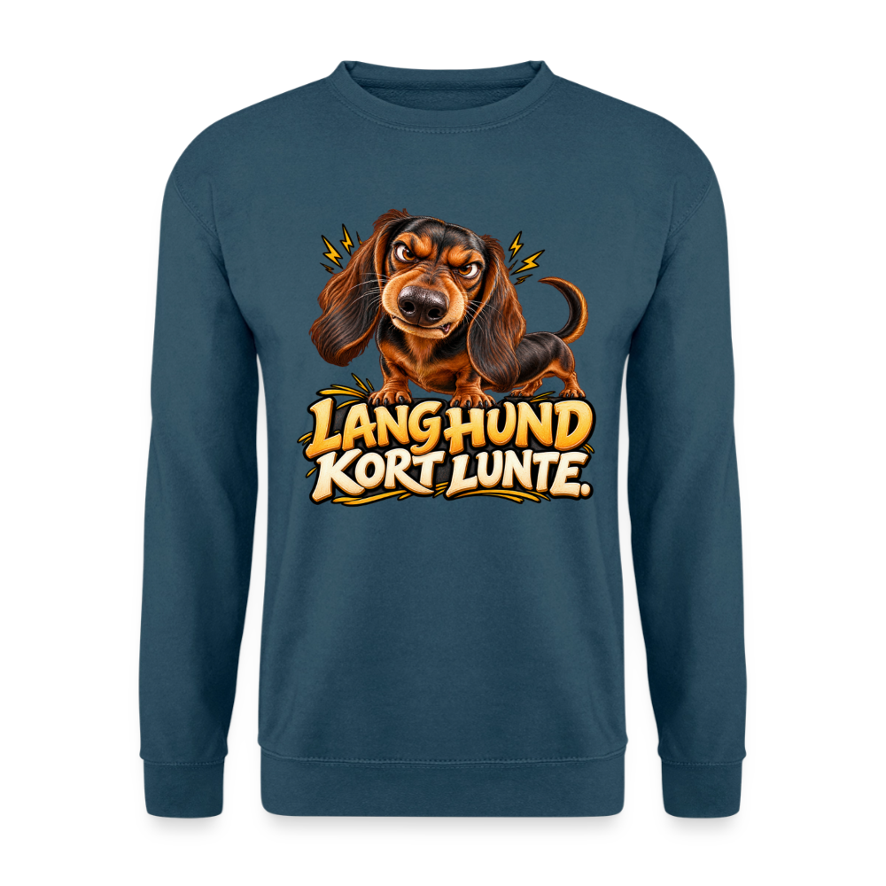 CityShirts - Sweatshirt - Lang Hund – Kort Lunte - CS026 - indigoblå