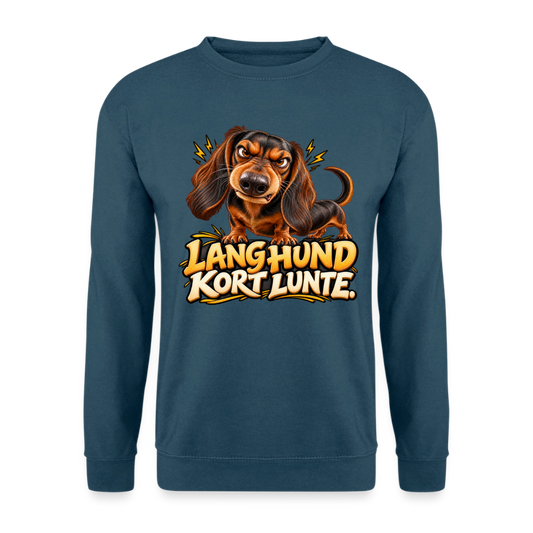 CityShirts - Sweatshirt - Lang Hund – Kort Lunte - CS026 - indigoblå