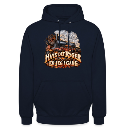 CityShirts - Hoodie - Hvis det ryger, er jeg i gang - CS051 - marineblå