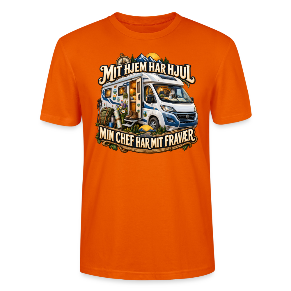 CityShirts - T-shirt - Mit hjem har hjul – Min chef har mit fravær - CS040 - mørk orange