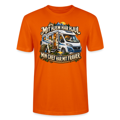 CityShirts - T-shirt - Mit hjem har hjul – Min chef har mit fravær - CS040 - mørk orange