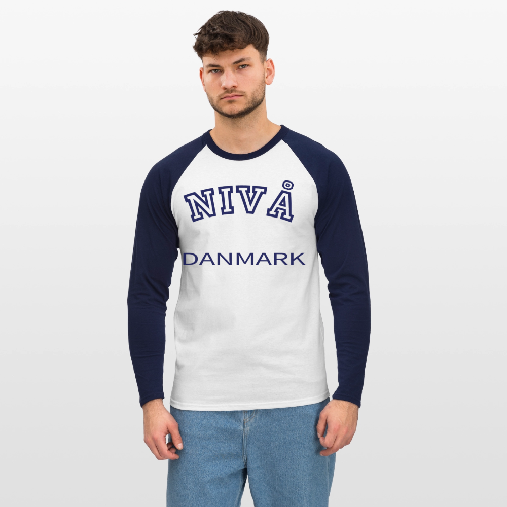 CityShirt - Baseball T-Shirt - Nivå - hvid/marineblå