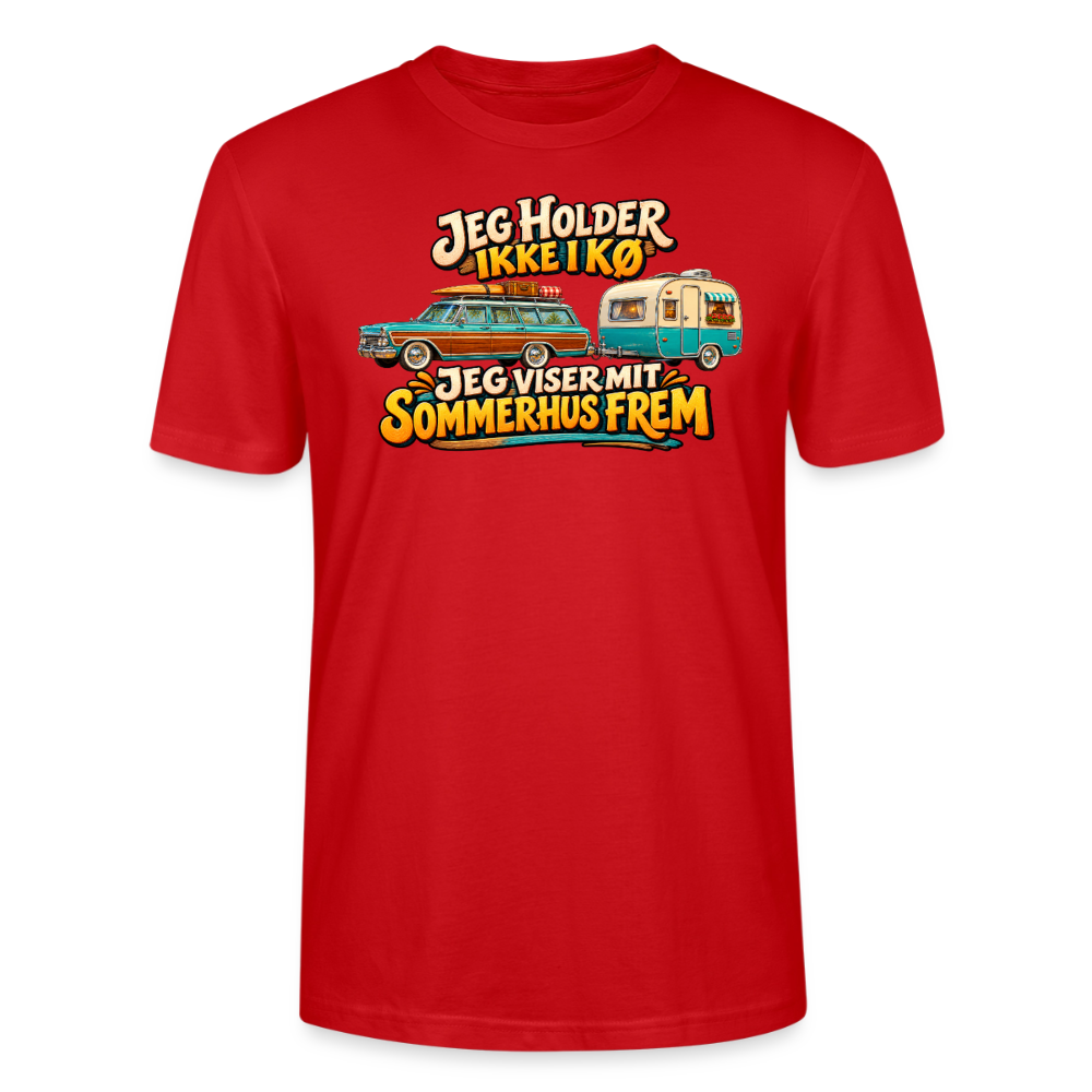 CityShirts - T-shirt - Jeg holder ikke i kø – Jeg viser mit sommerhus frem - CS034 - rød