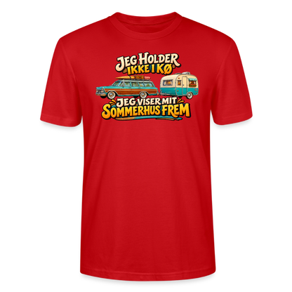 CityShirts - T-shirt - Jeg holder ikke i kø – Jeg viser mit sommerhus frem - CS034 - rød