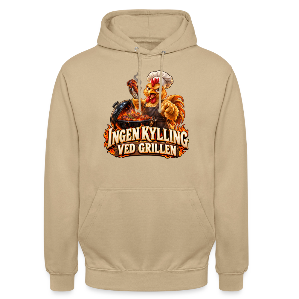 CityShirts - Hoodie - Ingen kylling ved grillen - CS054 - beige