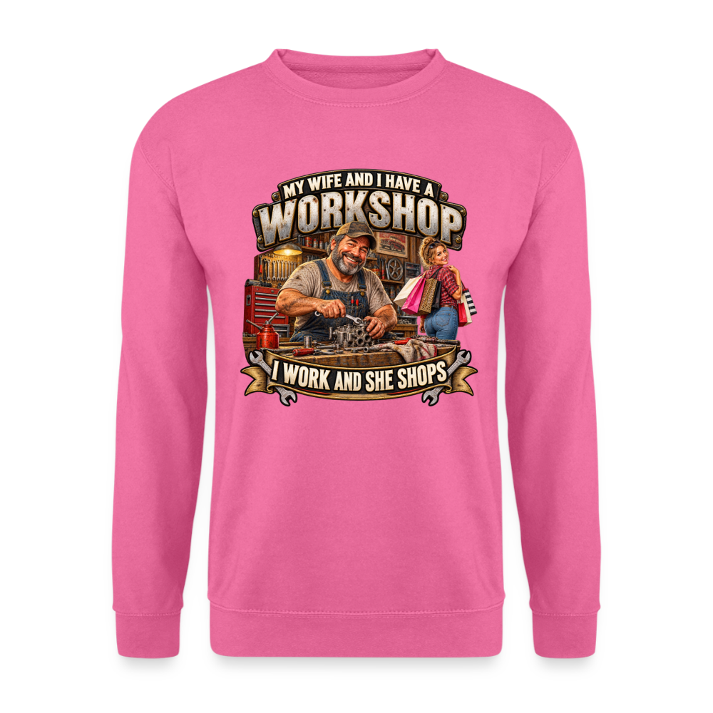 CityShirts - Sweatshirt - Workshop – I work and she shops - CS021 - pink