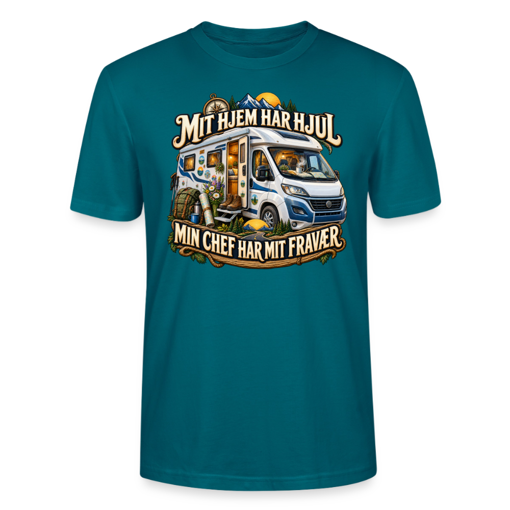 CityShirts - T-shirt - Mit hjem har hjul – Min chef har mit fravær - CS040 - havblå