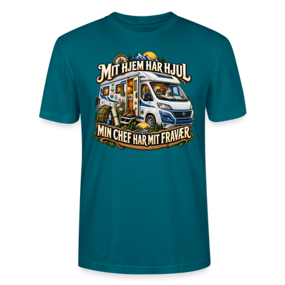 CityShirts - T-shirt - Mit hjem har hjul – Min chef har mit fravær - CS040 - havblå