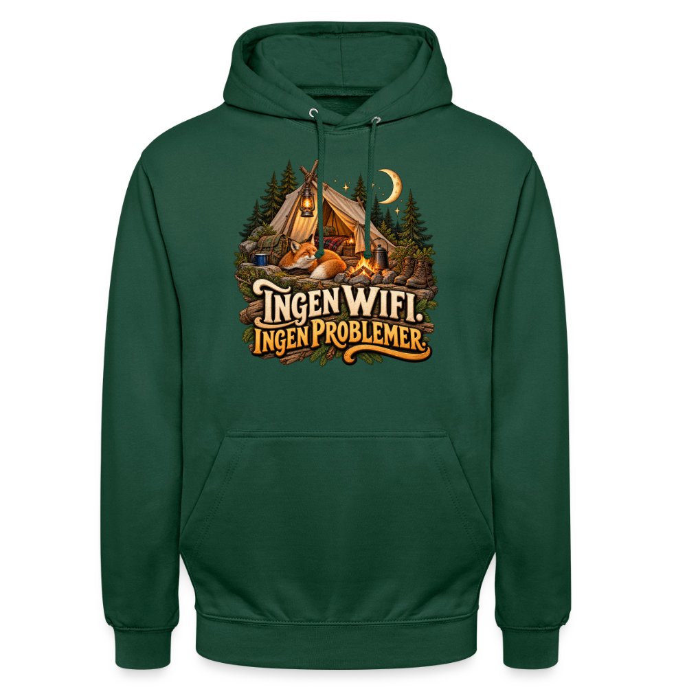 CityShirts - Hoodie - Ingen WiFi. Ingen problemer. - CS036 - flaskegrøn