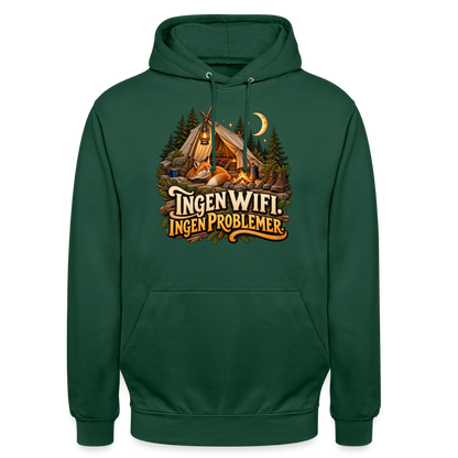 CityShirts - Hoodie - Ingen WiFi. Ingen problemer. - CS036 - flaskegrøn