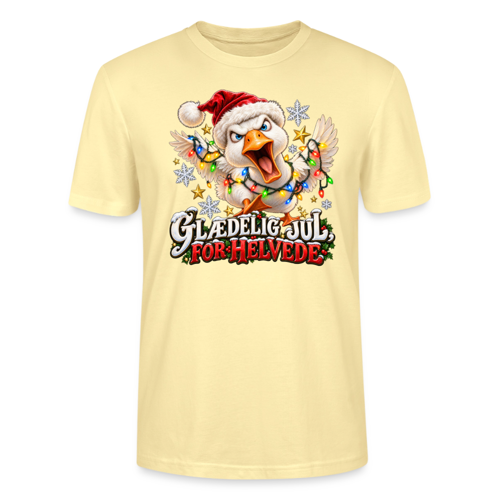 CityShirts - T-shirt - Glædelig jul, for helvede – julegås - CS025 - cremefarvet