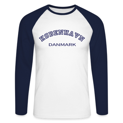 CityShirt - Baseball T-Shirt - København - hvid/marineblå