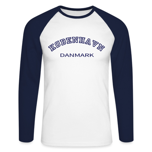 CityShirt - Baseball T-Shirt - København - hvid/marineblå