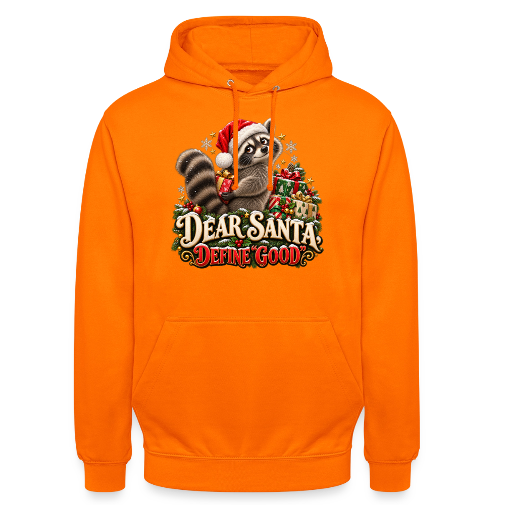 CityShirts - Hoodie - Dear Santa, define good – julevaskebjørn - CS028 - orange