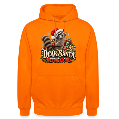 CityShirts - Hoodie - Dear Santa, define good – julevaskebjørn - CS028 - orange