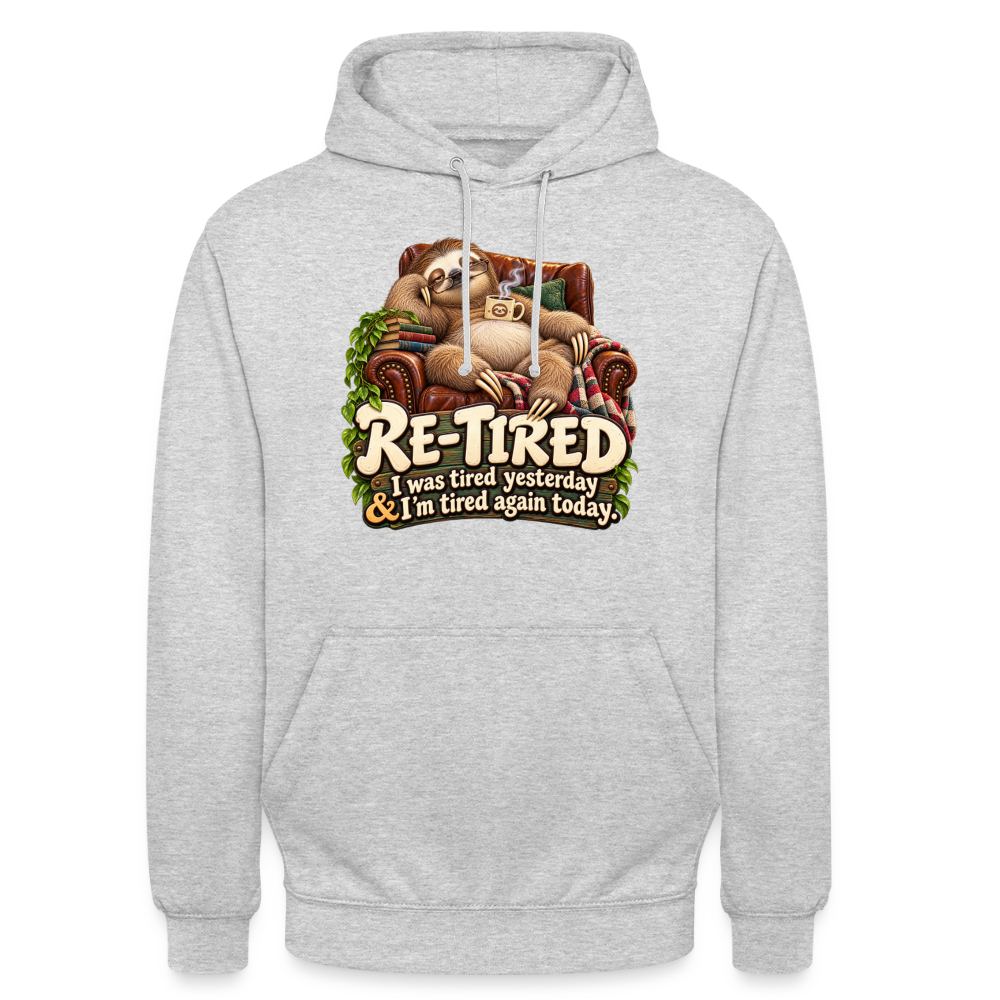 CityShirts - Hoodie - Re-tired – Tired again today - CS009 - lysegrå meleret