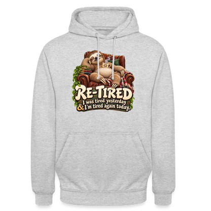 CityShirts - Hoodie - Re-tired – Tired again today - CS009 - lysegrå meleret