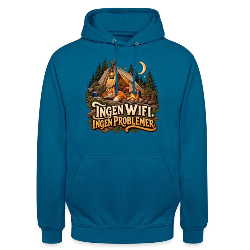 CityShirts - Hoodie - Ingen WiFi. Ingen problemer. - CS036 - dybt havblå 