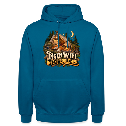 CityShirts - Hoodie - Ingen WiFi. Ingen problemer. - CS036 - dybt havblå 