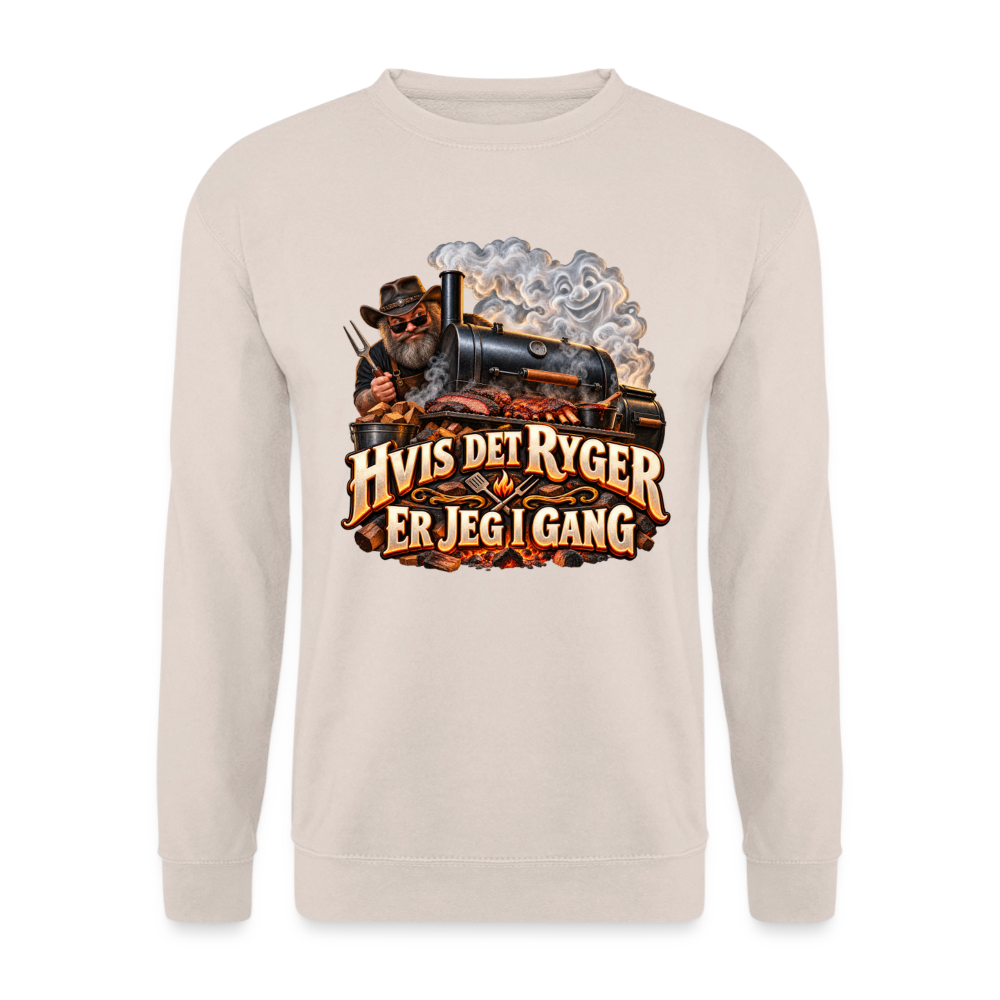 CityShirts - Sweatshirt - Hvis det ryger, er jeg i gang - CS051 - sand