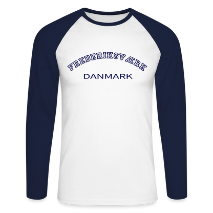 CityShirt - Baseball T-Shirt - Frederiksværk - hvid/marineblå