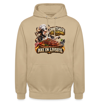 CityShirts - Hoodie - Grøntsager er tilbehør – Ikke en livsstil - CS053 - beige