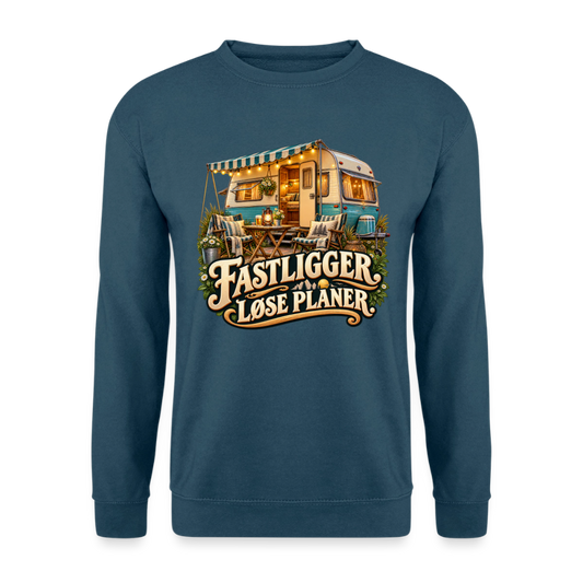 CityShirts - Sweatshirt - Fastligger. Løse planer. - CS031 - indigoblå