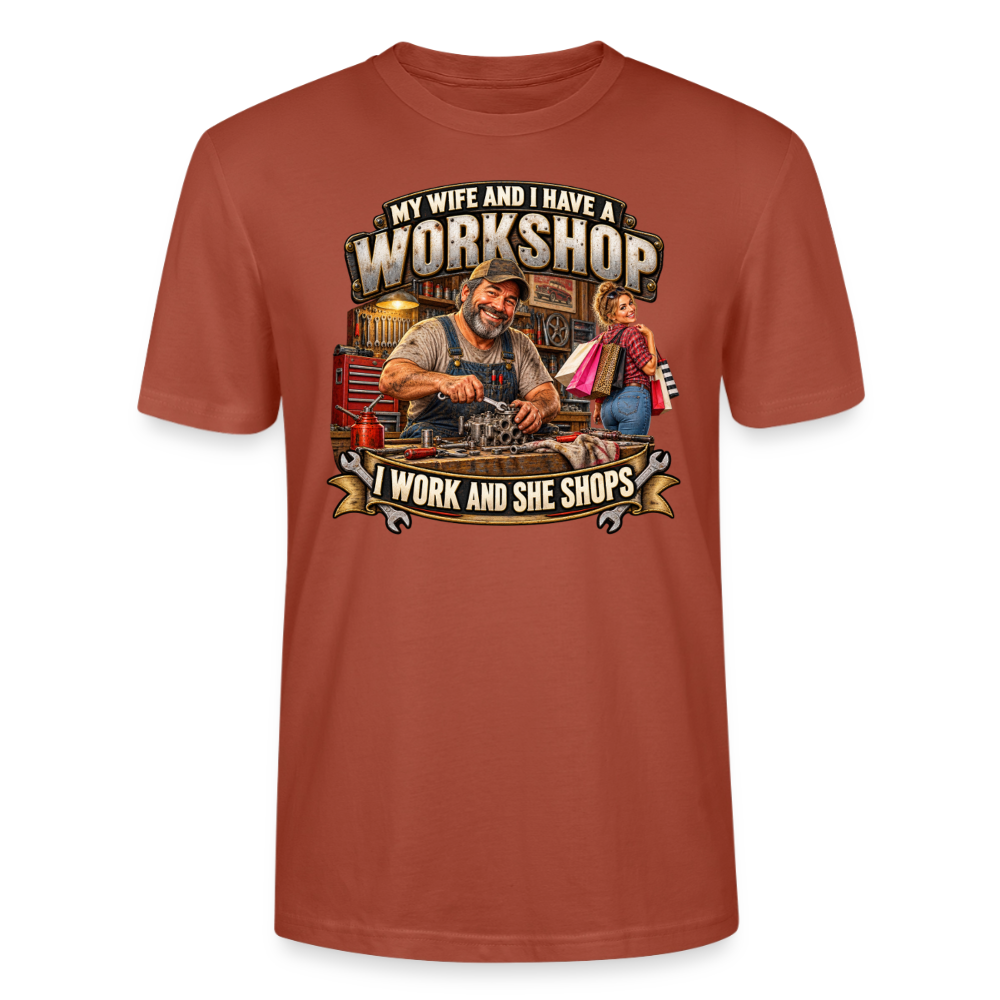 CityShirts - T-shirt - Workshop – I work and she shops - CS021 - terrakotta